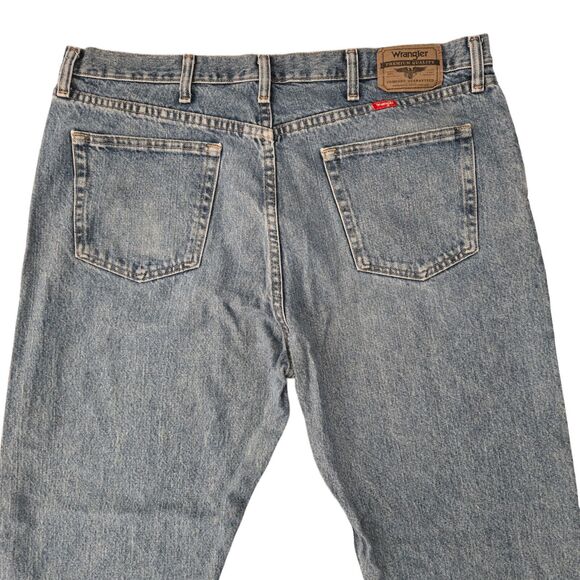Wrangler Five Star Jeans Mens 40x32 Blue Medium Wash Denim Pants Relaxed Fit Zip - Picture 9 of 11